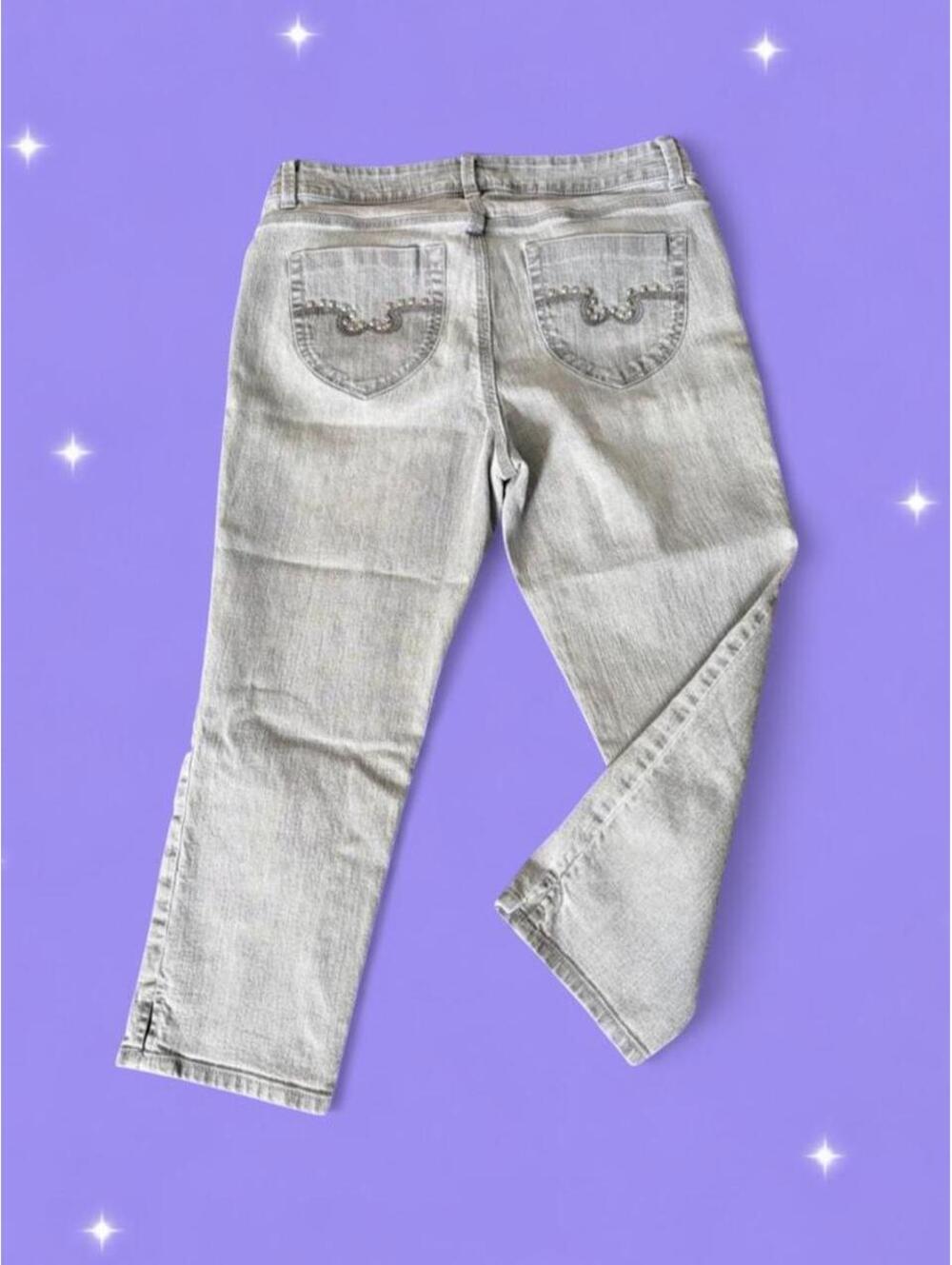 Vintage Y2K Jordache Low Rise Studded Bling Capri Jeans size 10